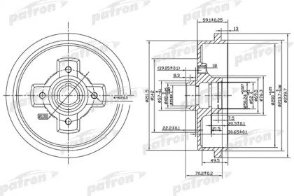 Барабан тормозной задний AUDI: 80 72-78, 80 78-86, 208