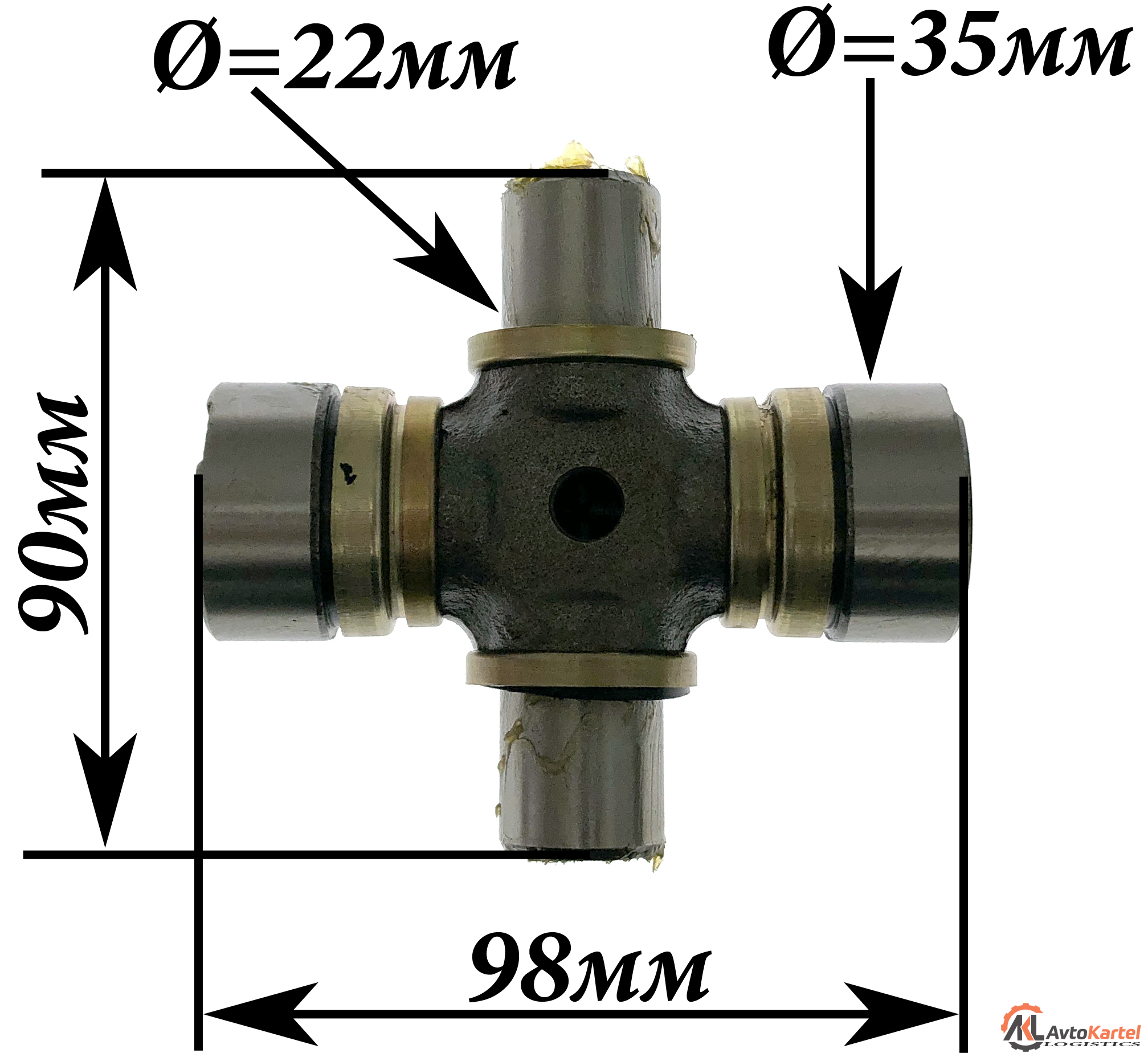 Крестовина 35x98мм кардана ГАЗ 53, 3307, ПАЗ, УРАЛ