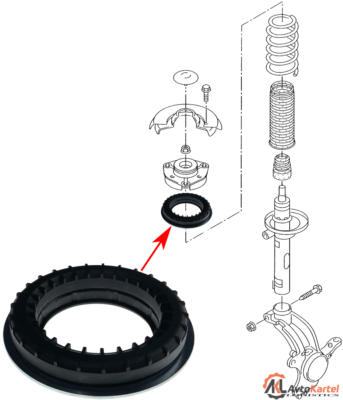 Подшипник опорный AUDI A3, VW Golf, Touran, SKODA Octavia
