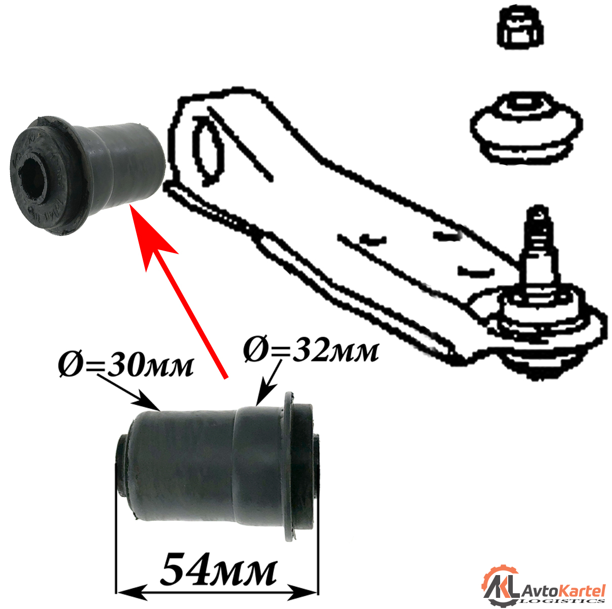 Сайлентблок переднего рычага MITSUBISHI Space Wagon 83-91