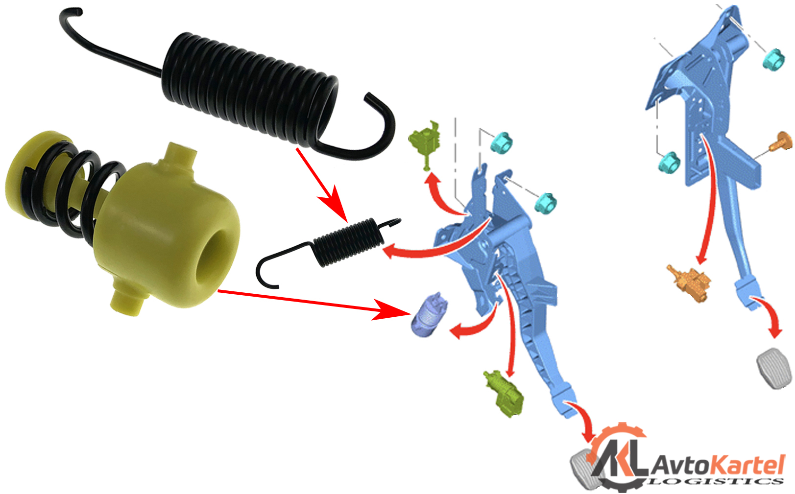 Ремкомплект педали сцепления FORD Focus, C-Max 03-