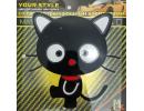 Наклейка виниловая светоотражающая Котик черный 13х12см