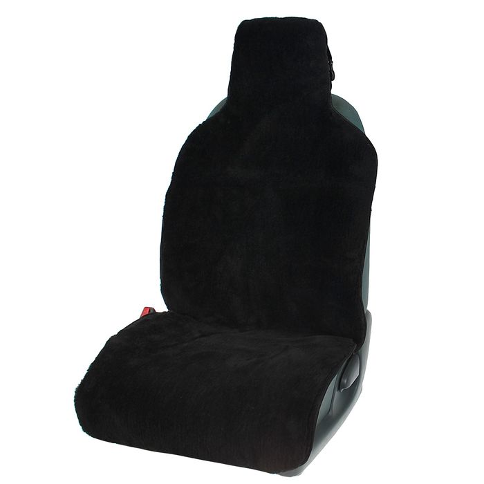 Накидка на сиденье, 57х142 см, шерсть 100%, черная 1704372