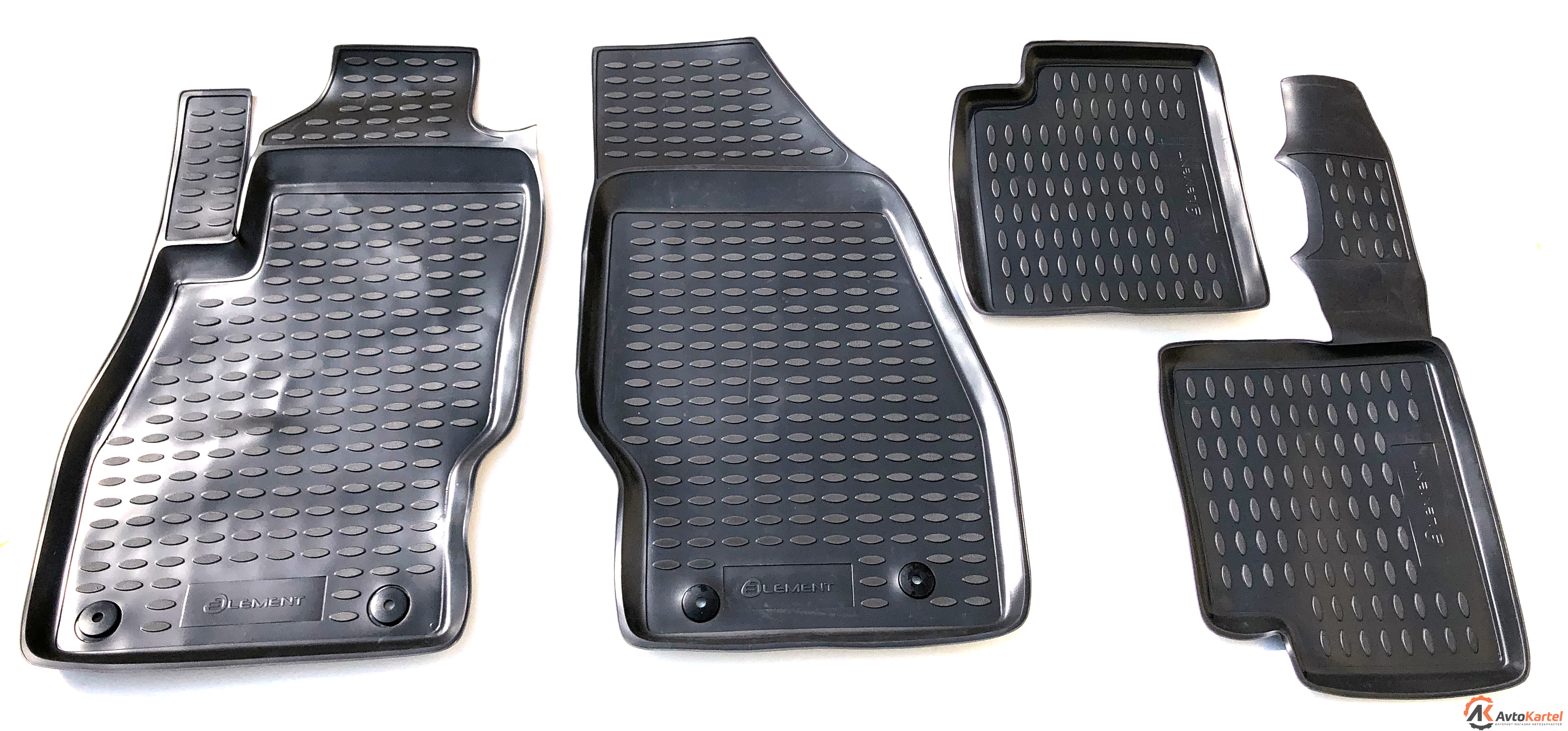 Комплект резиновых автомобильных ковриков в салон OPEL Corsa 2006-2014, 4 шт. (полиуретан)