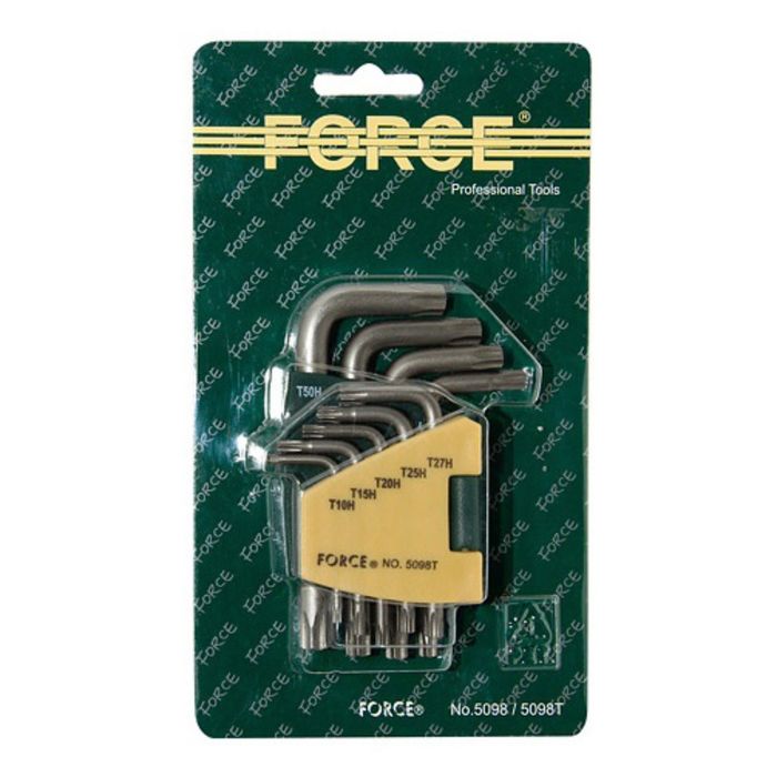 Набор ключей FORCE F-5098T, TORX,Т10H-Т50H 2794971