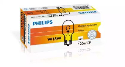 Лампа накаливания 10шт в упаковке W16W 12V 16W W2, 7CP