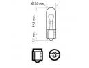 Лампа накаливания 10шт в упаковке T5 12V 1W W2X4.6 1CP