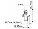 Лампа накаливания 10шт в упаковке 12V 2W BAX8,3S/1 2CP