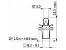 Лампа накаливания 10шт в упаковке 12V 1,12W BX8,5D 8CP