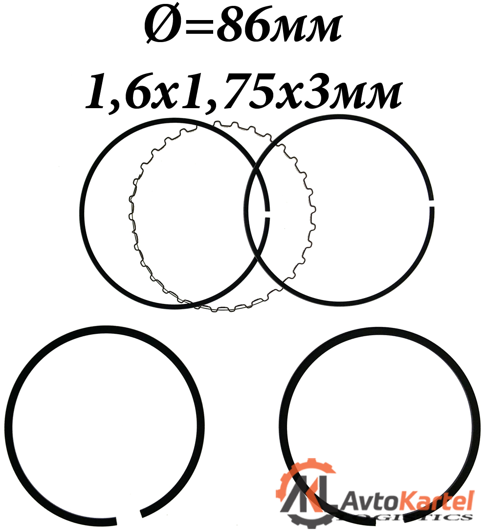 Кольца поршневые FORD Scorpio 2.0 DOHC 86мм 1.6x1.75x3мм STD на один поршень