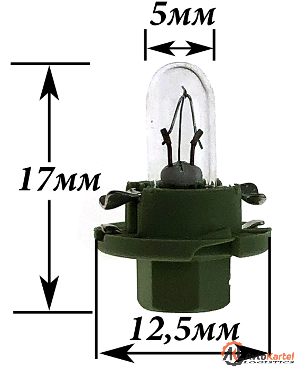 Лампа накаливания 12V 2W BX8,4D