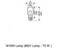 Лампа накаливания 10шт в упаковке W16W 12V 16W W2. 921