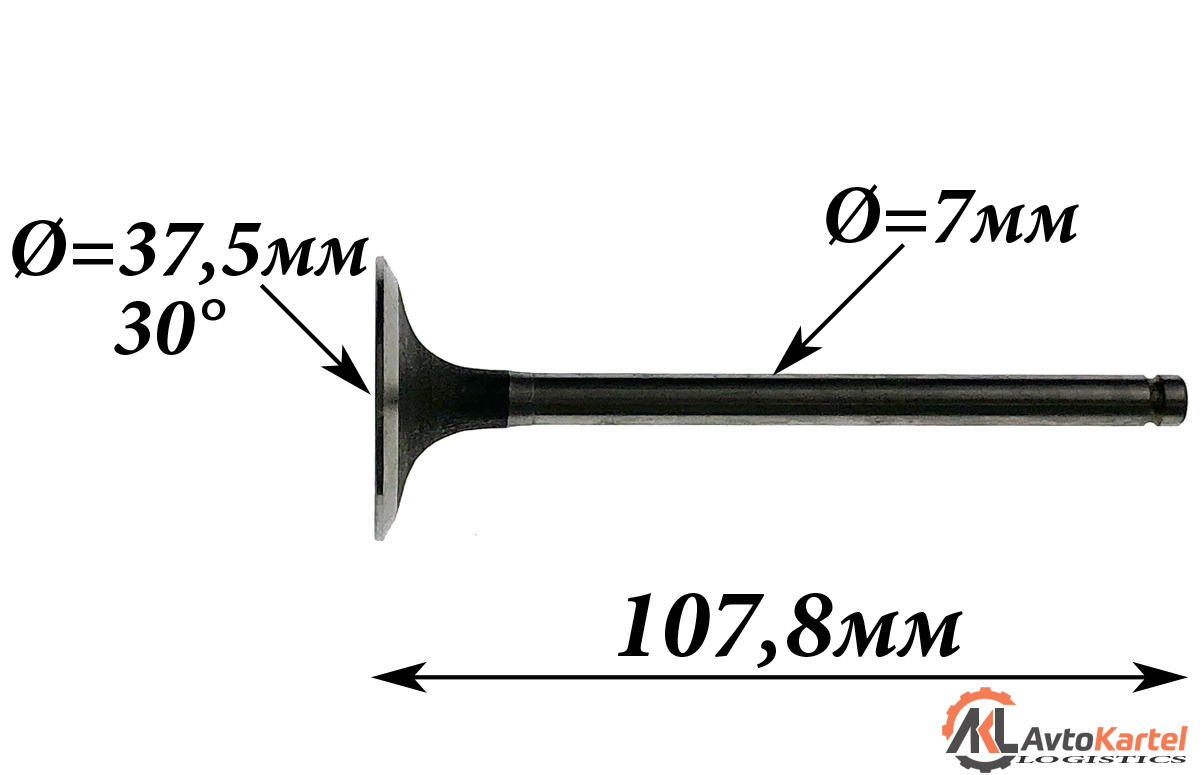 Клапан двигателя RENAULT IN 37,6x7x107,7мм