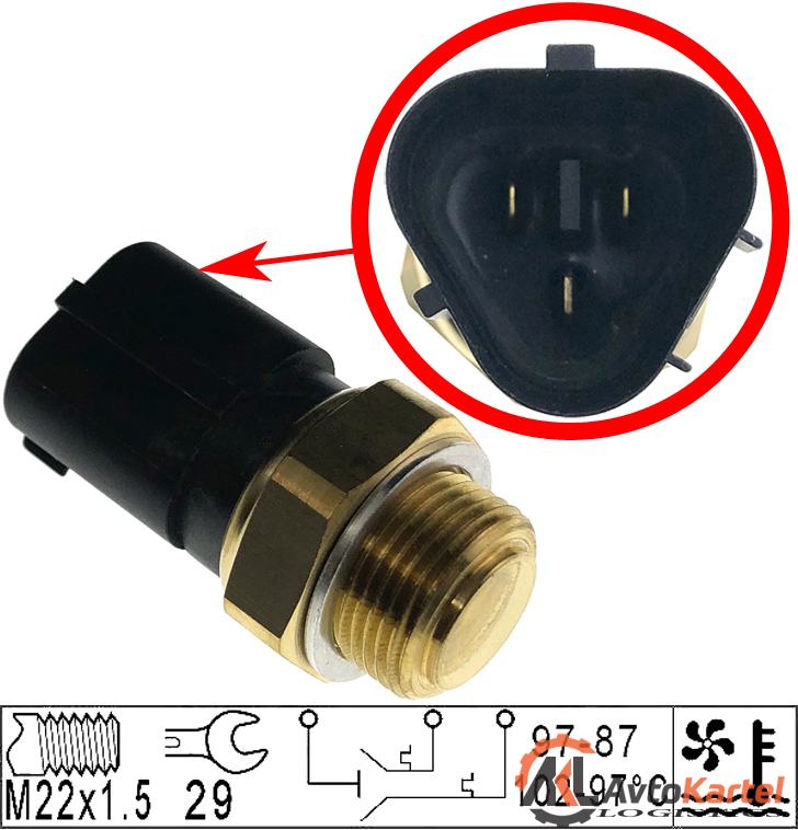 Датчик включения вентилятора AUDI A3, VW Golf, Bora