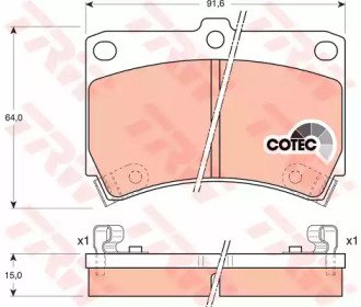 Колодки тормозные дисковые передн MAZDA: 121 II 90 024