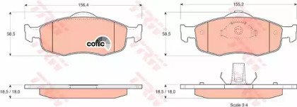 Колодки тормозные дисковые передн FORD: COUGAR 98- 107