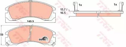 Колодки тормозные дисковые передн MITSUBISHI: ECLI 126