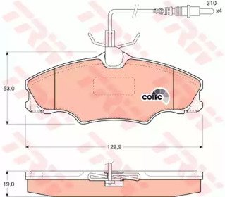 Колодки тормозные дисковые передн PEUGEOT: 406 95- 193