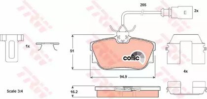 Колодки тормозные дисковые задн SEAT: ALHAMBRA 96- 326