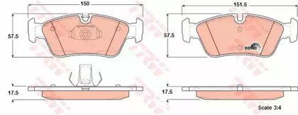 Колодки тормозные дисковые передн BMW: 3 93-98, 3  348