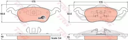 Колодки тормозные дисковые передн FORD: FOCUS 98-0 358