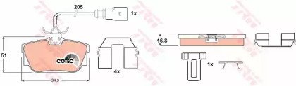 Колодки тормозные дисковые задн VW: TRANSPORTER IV 369