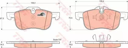 Колодки тормозные дисковые передн MG: MG ZT 01-, M 374