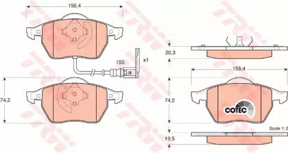 Колодки тормозные дисковые передн AUDI: A3 96-, TT 403