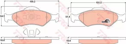 Колодки тормозные дисковые передн FORD: FIESTA IV  418