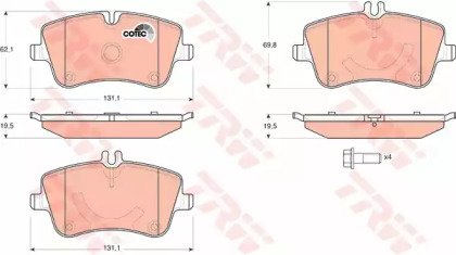 Колодки тормозные дисковые передн MERCEDES-BENZ: C 514