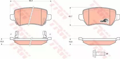 Колодки тормозные дисковые задн OPEL: ASTRA F CLAS 515