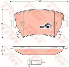 Колодки тормозные дисковые задн AUDI: A4 03-04, A4 516