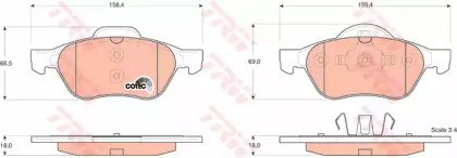 Колодки тормозные дисковые передн RENAULT: LAGUNA  540