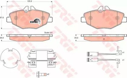 Колодки тормозные дисковые передн MERCEDES-BENZ: E 542