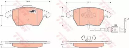 Колодки тормозные дисковые передн AUDI: A3 03-, A3 550