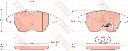 Колодки тормозные дисковые передн CITROEN: C4 04-, 605