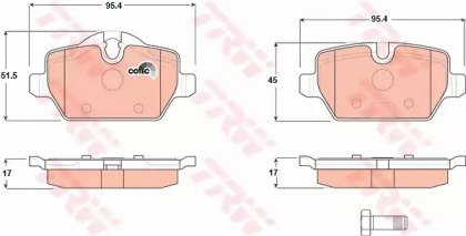 Колодки тормозные дисковые задн BMW: 1 04-, 3 05- 612