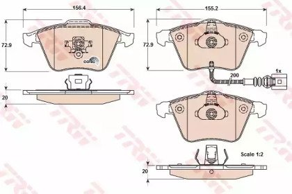 Колодки тормозные дисковые AUDI: A3 03-, A3 Sportb 616