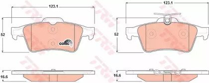 Колодки тормозные дисковые задн FORD: C-MAX 07-, F 621