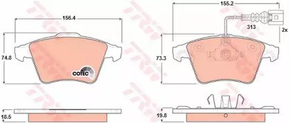 Колодки тормозные дисковые передн VW: TOUAREG 02- 651