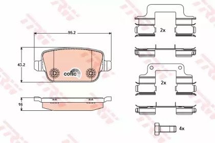 Колодки тормозные дисковые задн LAND ROVER: FREELA 708