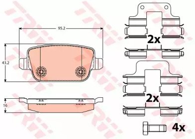 Колодки тормозные дисковые задн LAND ROVER: FREELA 709