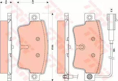 Колодки тормозные дисковые задн FIAT: PUNTO EVO 08 872