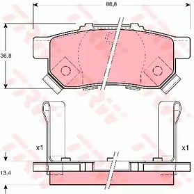 Колодки тормозные дисковые задн HONDA: CIVIC V 95- 174