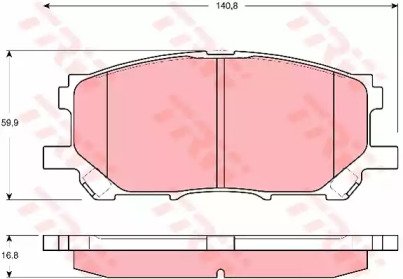 Колодки тормозные дисковые передн LEXUS: RX 03-,   338