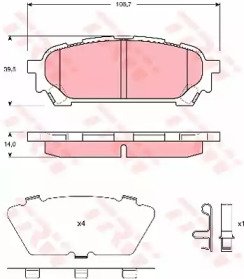 Колодки тормозные дисковые задн SUBARU: IMPREZA 00 395