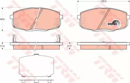 Колодки тормозные дисковые HYUNDAI: i30 1.4/1.6/1. 450