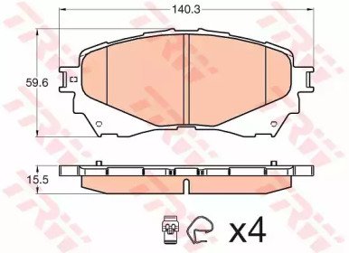 Колодки тормозные дисковые перед Mazda 6 13- 580