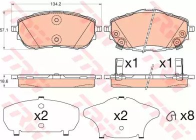 Колодки тормозные дисковые TOYOTA: AURIS 12-, AURI 598