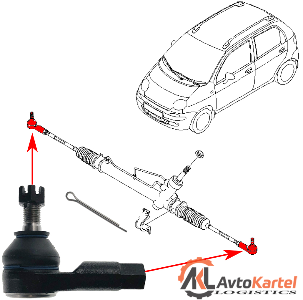Наконечник рулевой тяги DAEWOO Matiz 98-